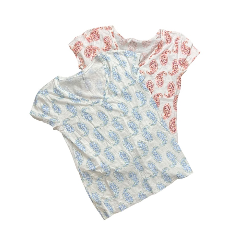 Two Medium Paisley Print Loft T-shirts